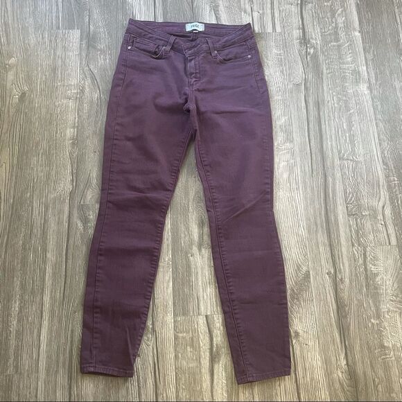 Revolve PAIGE Verdugo Ankle Vamp Red Purple Skinny Jeans - Picture 9 of 9